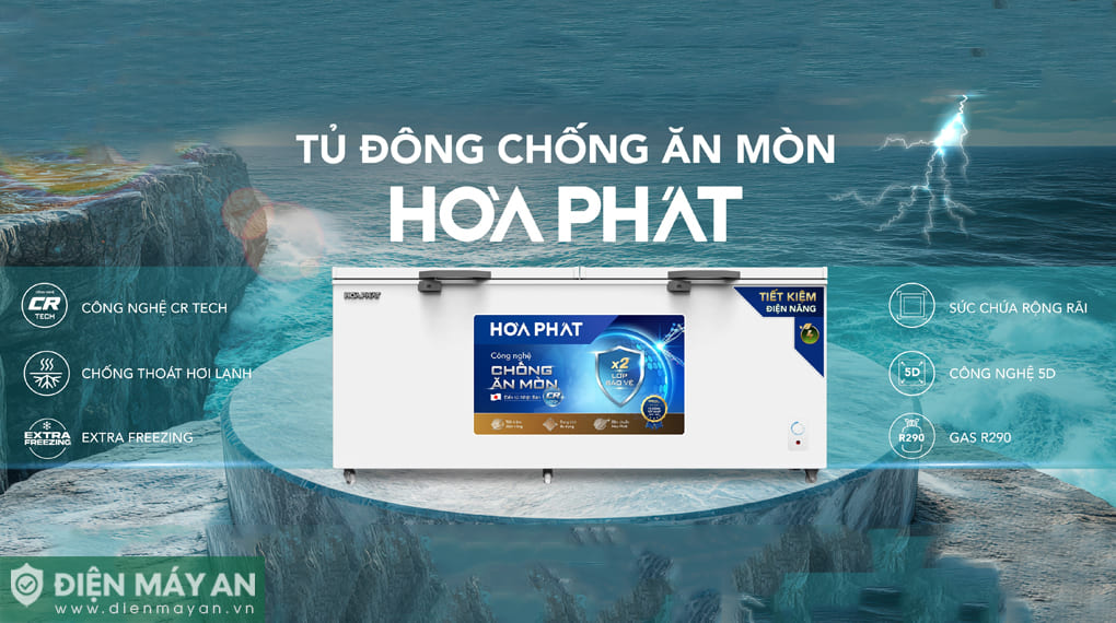 Tủ đông chống ăn mòn Hòa Phát 544 lít HPF AD6544.CR